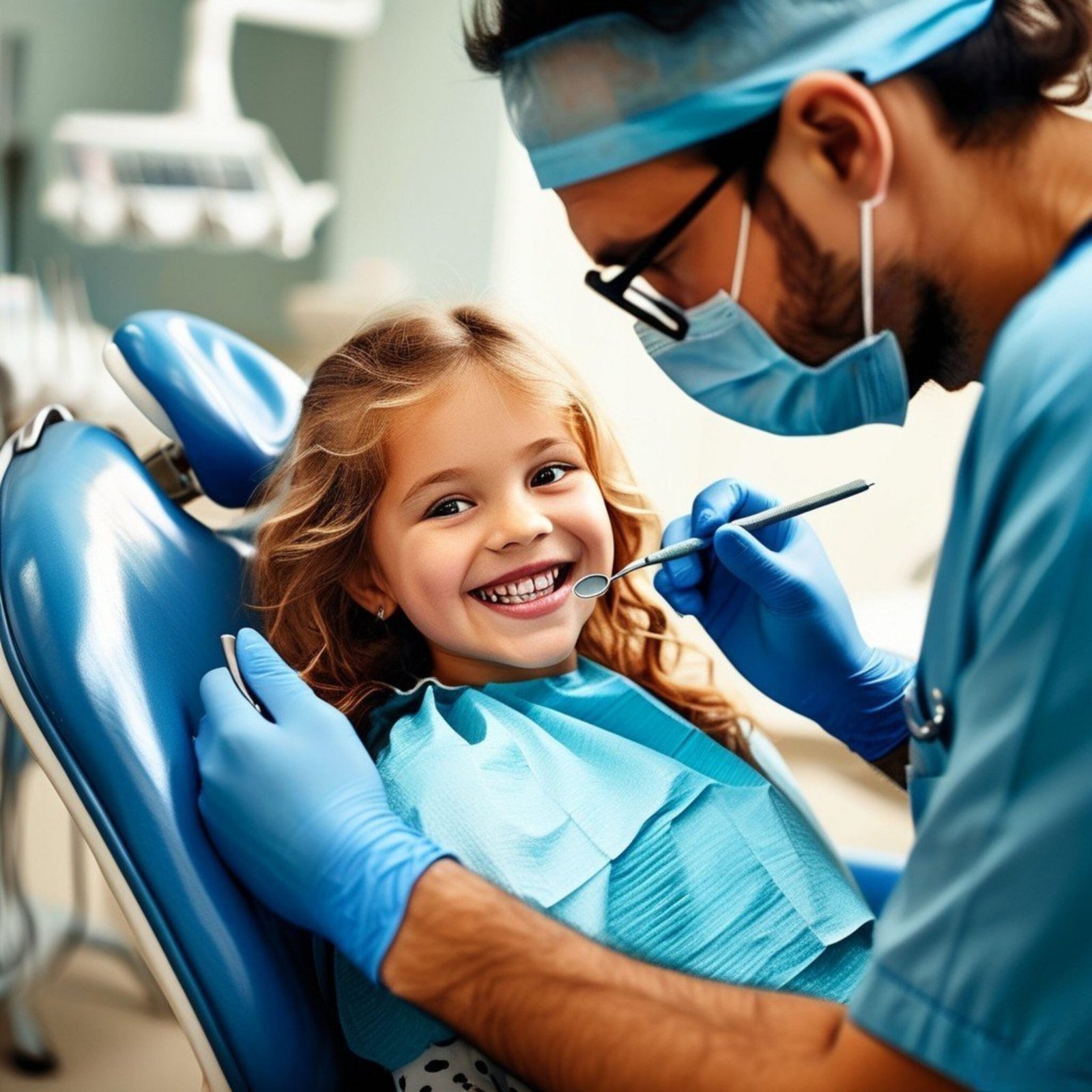 فحص دوري للاسنان للاطفال في حلب سورية.